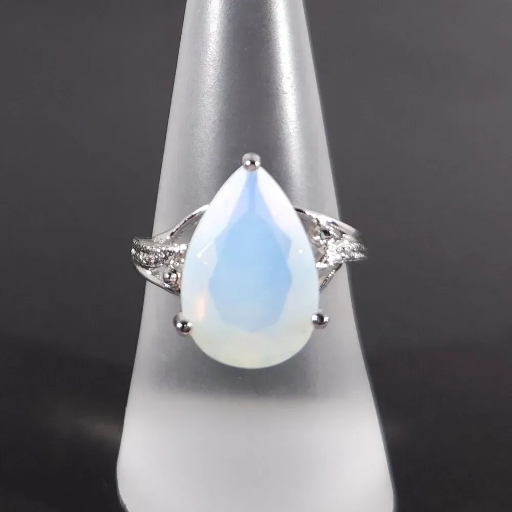 Opal Ring Sterling Silver Size 6-3/4